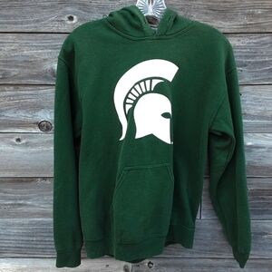 Michigan State University green sweatshirt hoodie size small